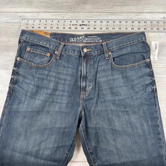 Old Navy Bootcut Jeans 38x30 Fits 40" Dark Wash Loose Fit Baggy Relaxed NWT - Picture 3 of 7